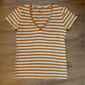 Madewell Whisper Cotton V-Neck Pocket Tee in Richie Stripe Size XS